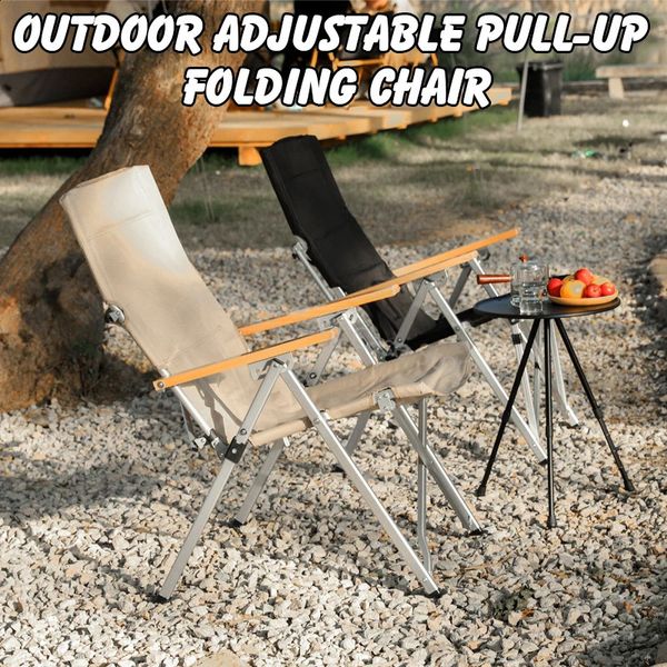 Foldable camping chair with 4-position reclining backrest, lightweight and portable for outdoor relaxation at picnics, beaches, or fishing trips