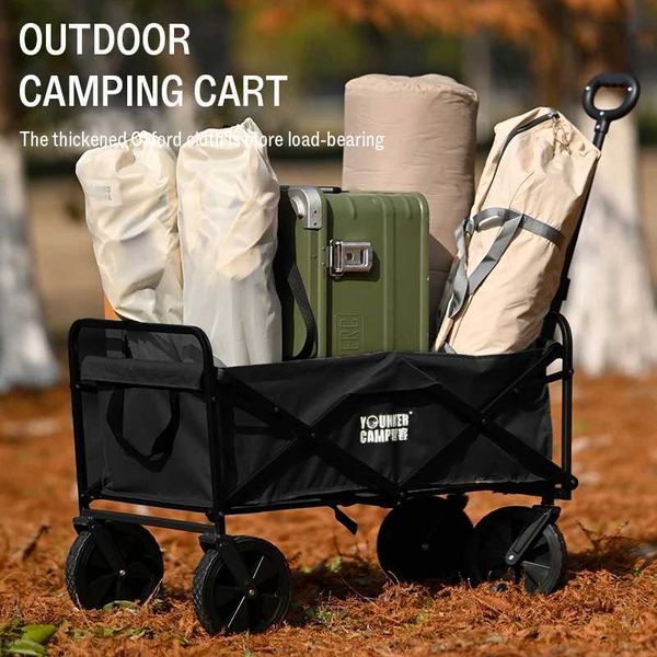 Foldable large-capacity beach bike for outdoor activities, shopping, and camping, easily portable and sturdy