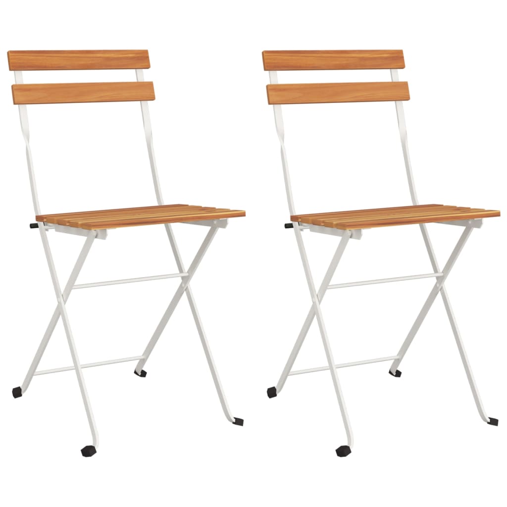 Folding Bistro Chair Set of 2 Brown