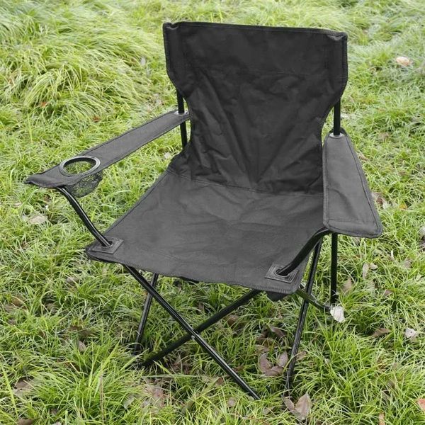 Folding chair with handbag and armrest, portable and sturdy for camping and travel