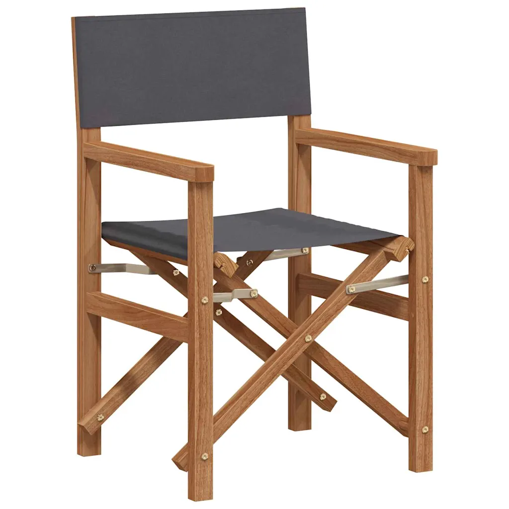Folding Director's Chair Grey 22.05 x 21.26 x 34.25 in