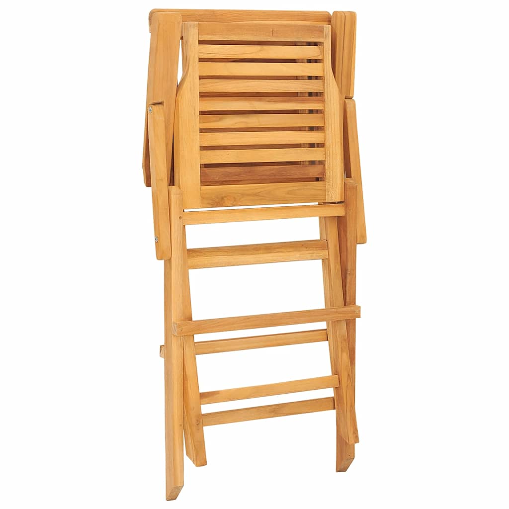 Folding Garden Chair Set of 4 Natural Teak Solid Teak Wood