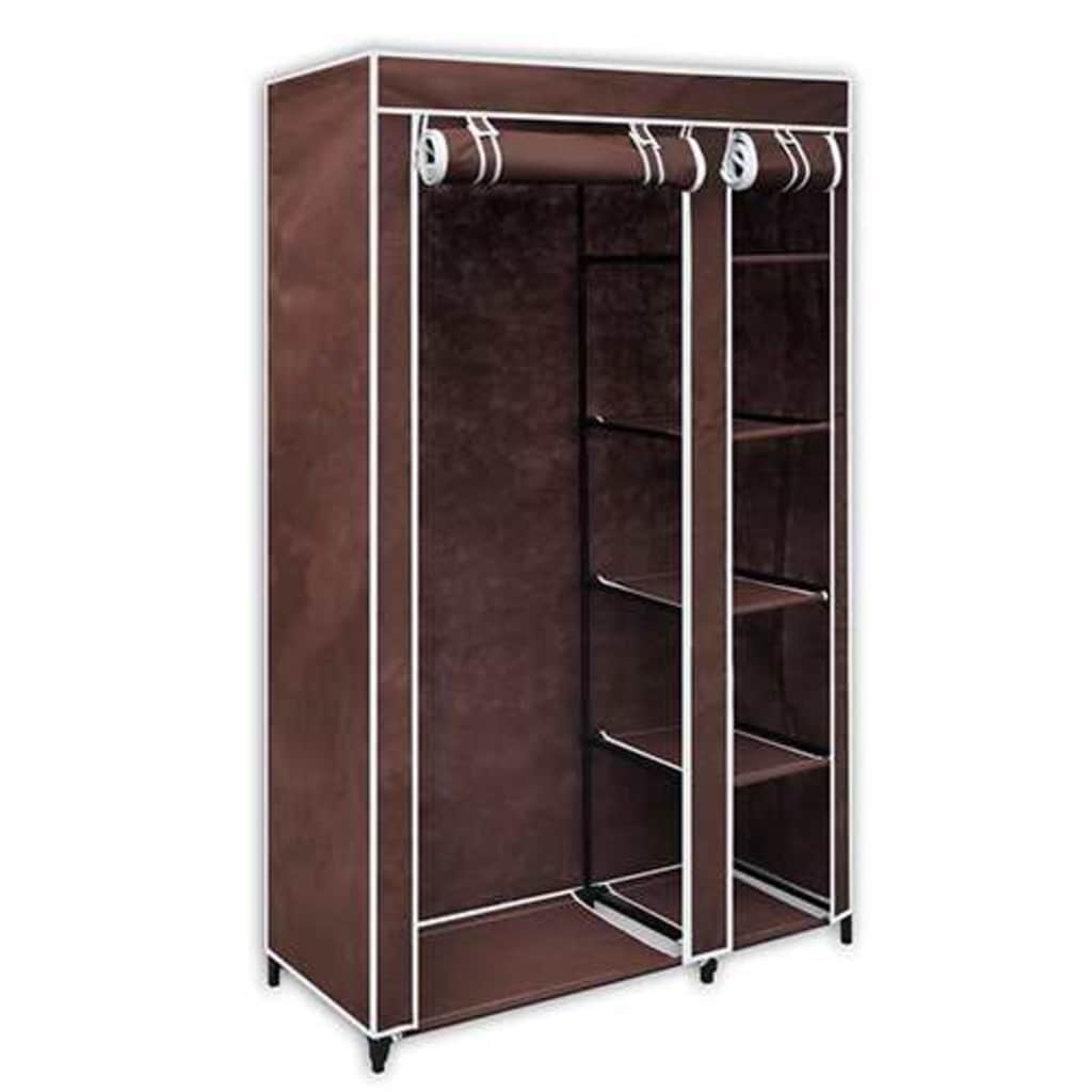 Folding Wardrobe Brown Polypropylene fabric, Steel tubes Medium