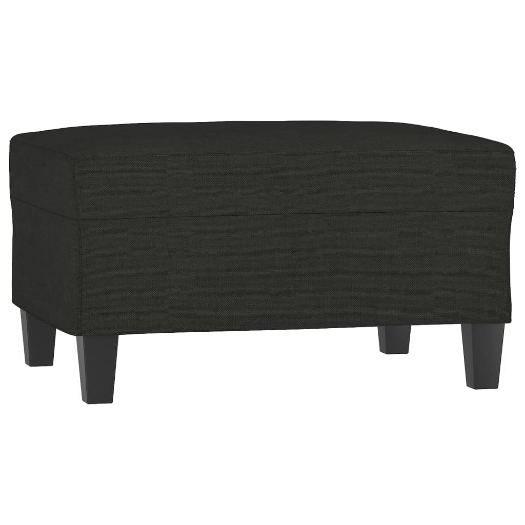 Footstool Black Polyester Compact Footstool Rectangular