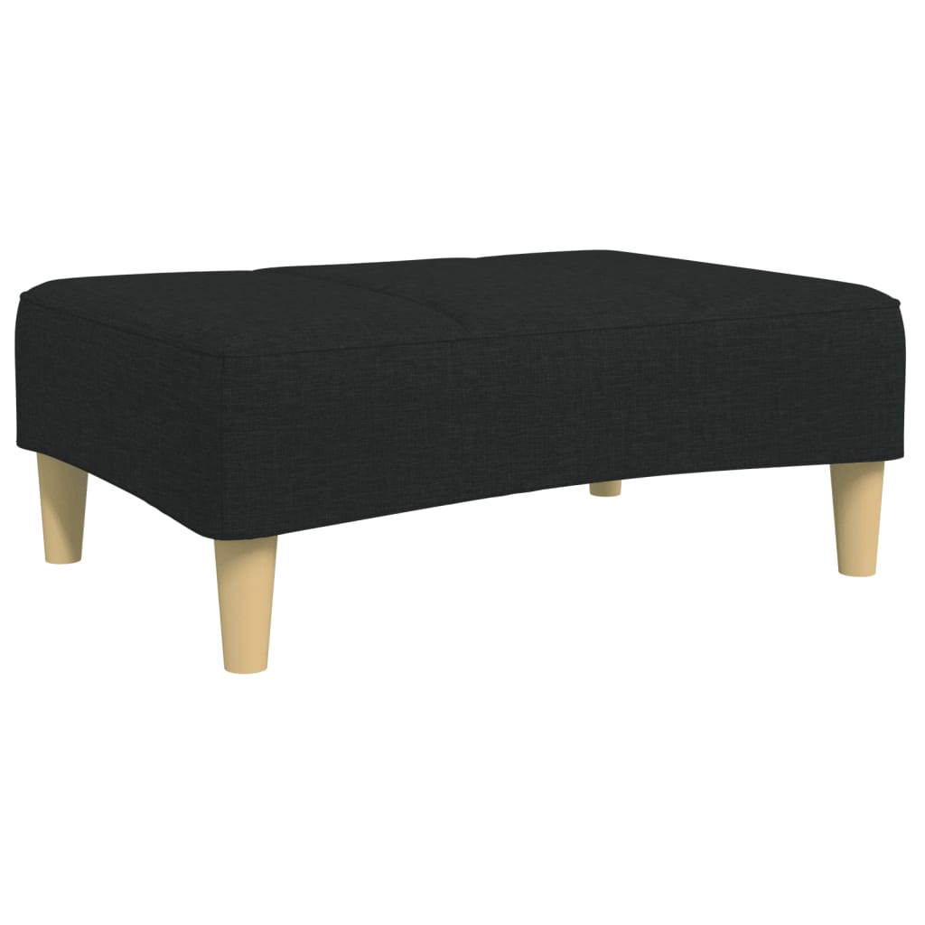Footstool Black Polyester, plywood, plastic, foam