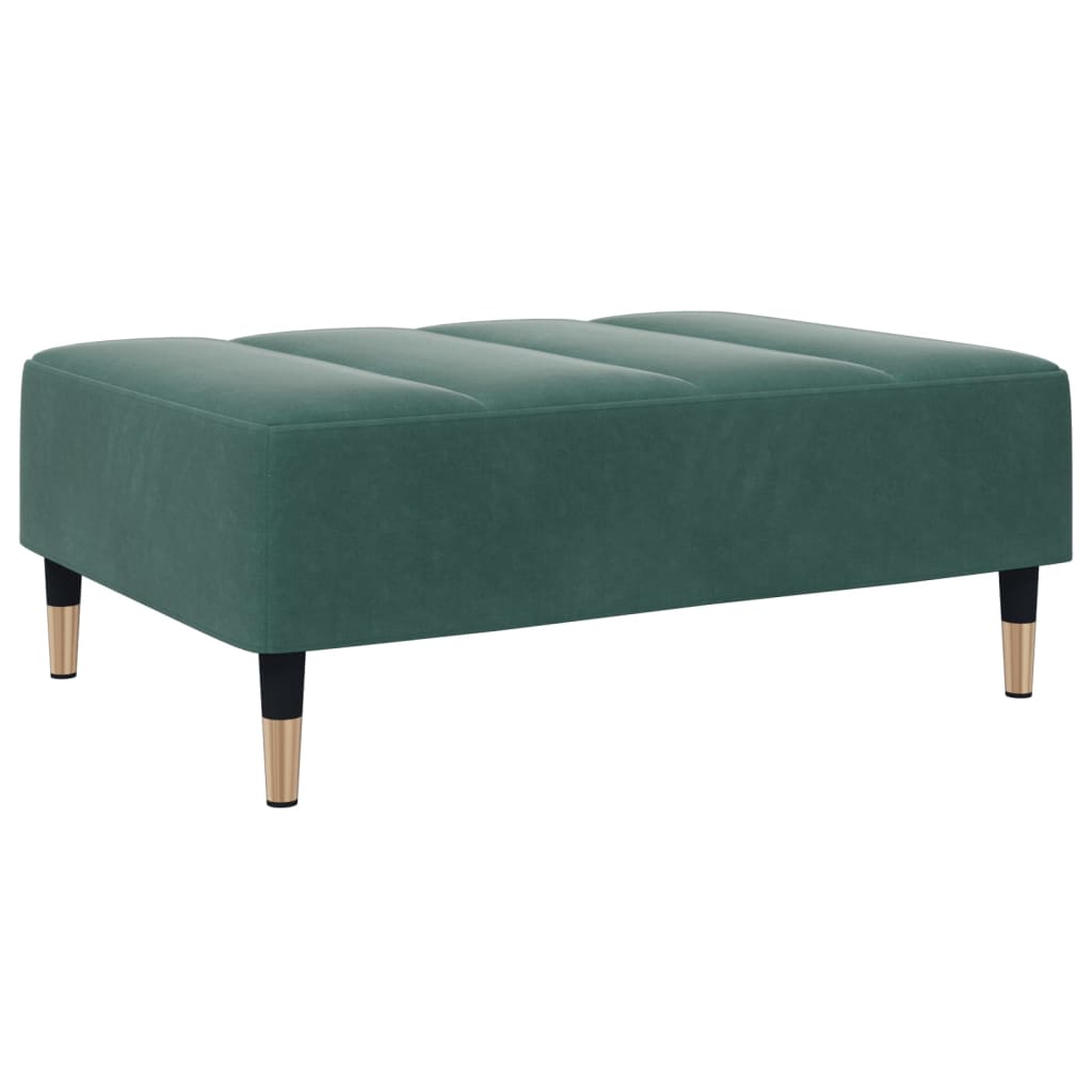 Footstool Dark Green Velvet (100% polyester), plywood, metal