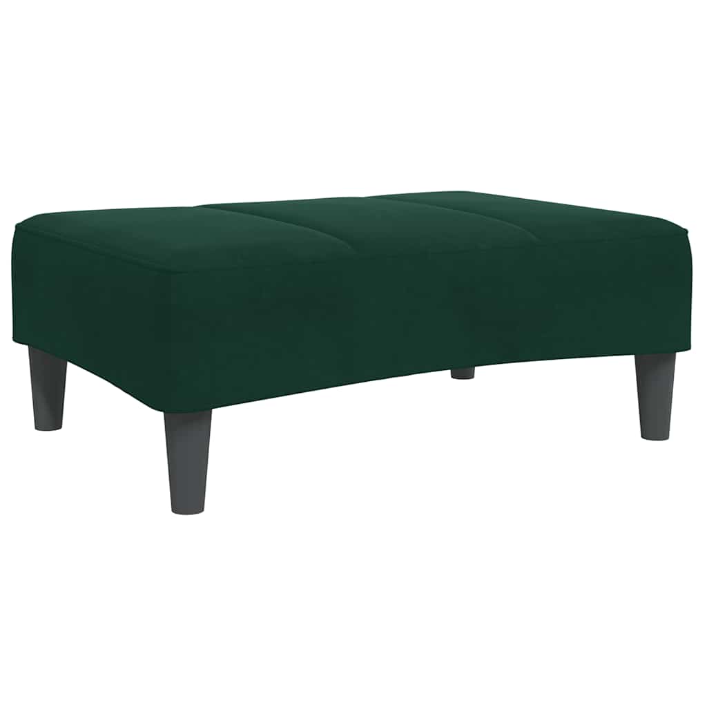 Footstool Dark Green Velvet (100% polyester), plywood, plastic