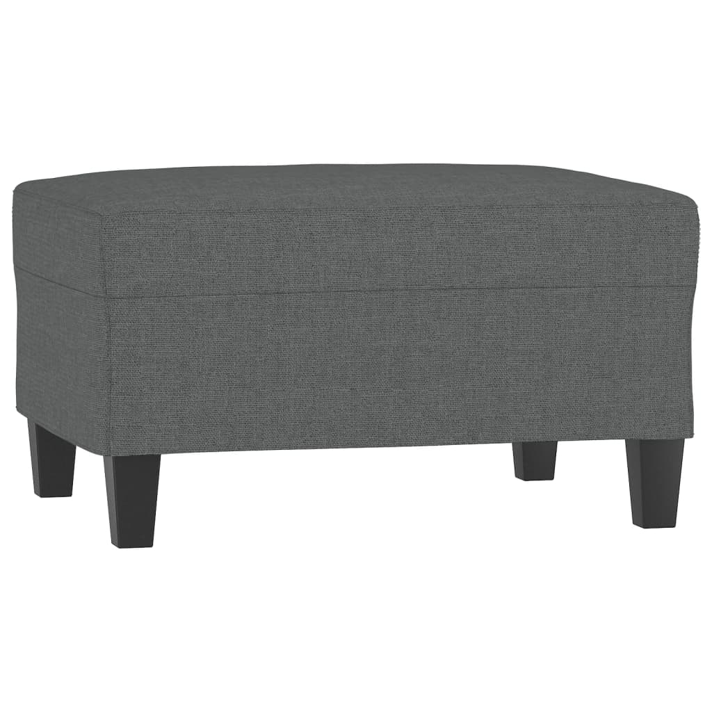 Footstool Dark Grey Polyester Compact Footrest Rectangular
