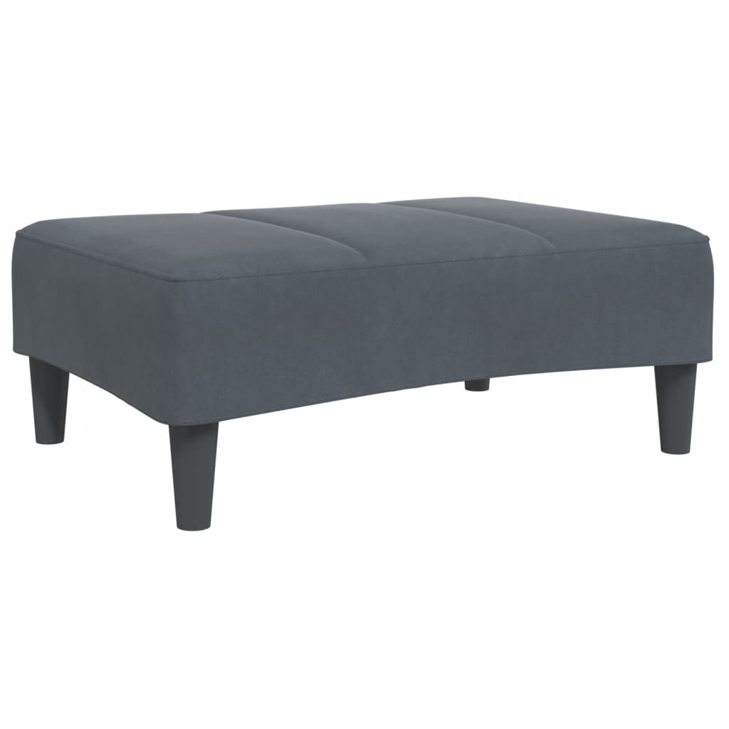 Footstool Dark Grey Velvet (100% polyester), plywood, foam, plastic