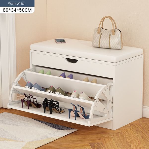 Furniture shoe storage cabinet with bench for home entryway