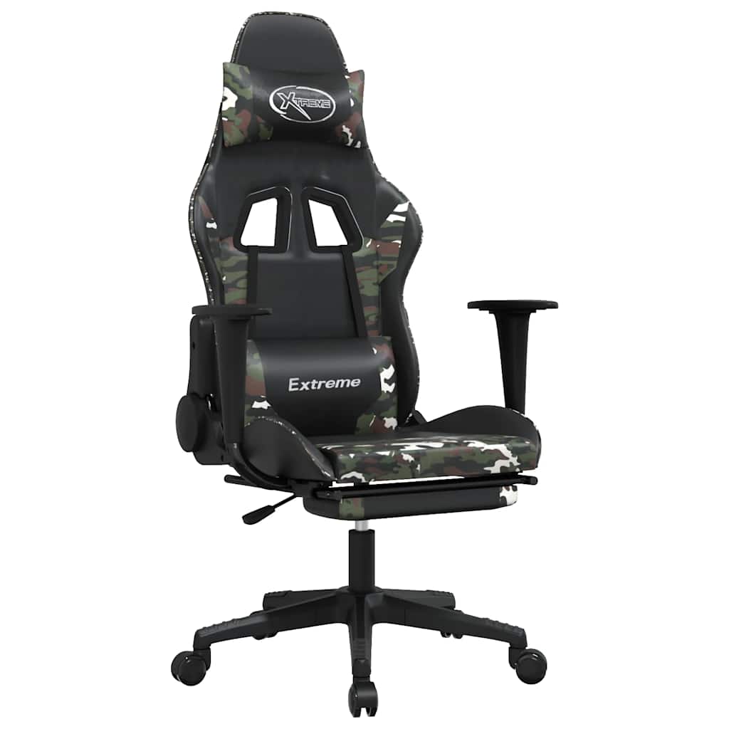 Gaming Chair Black and camouflage Faux leather, metal, plywood, foam