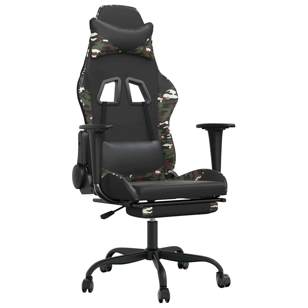 Gaming Chair Black and camouflage Faux leather, metal, plywood