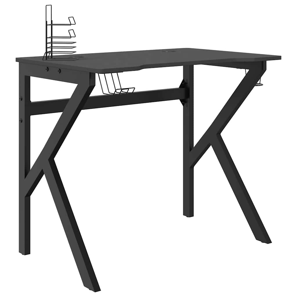 Gaming Desk Black Engineered wood 35.4 in x 23.6 in x 29.5 in