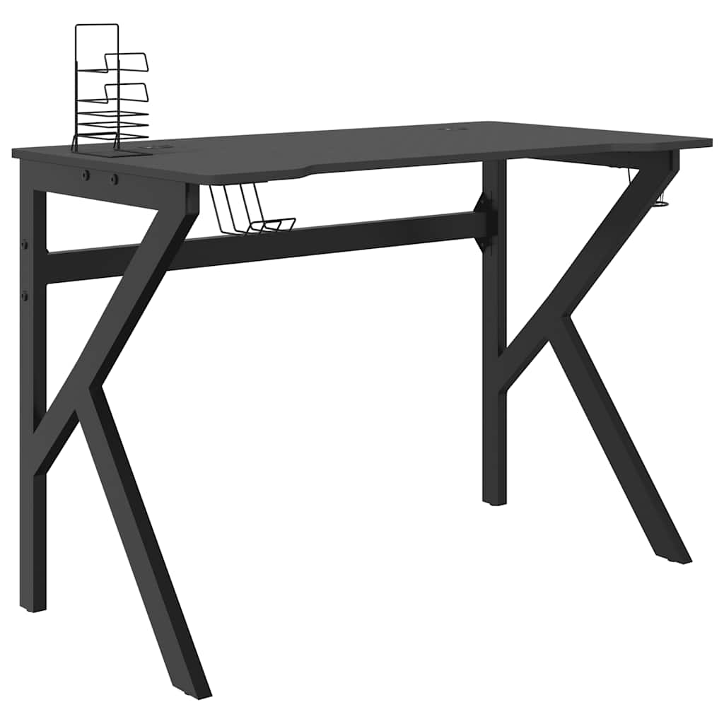 Gaming Desk Black Engineered wood Standard Desk Size Gaming Desk
