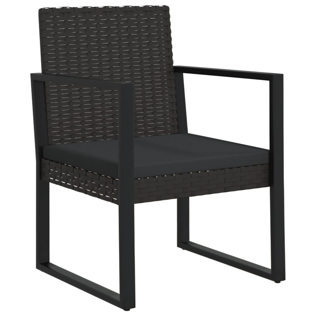 Garden Armchair Black Poly Rattan Standard Durable Armchair
