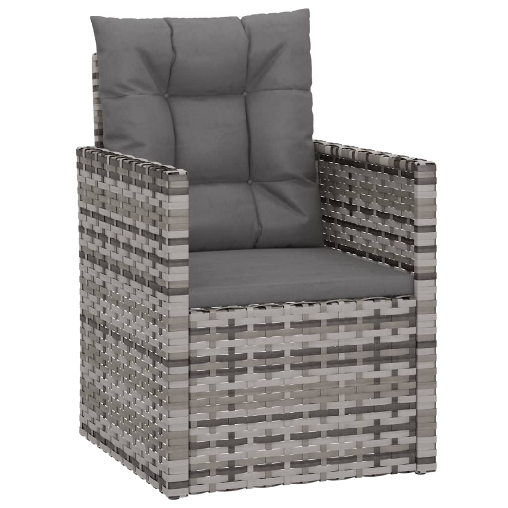 Garden Armchair Grey PE rattan, powder-coated steel Single Tough