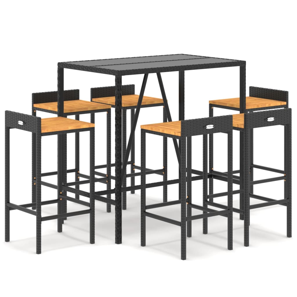 Garden Bar Set Black