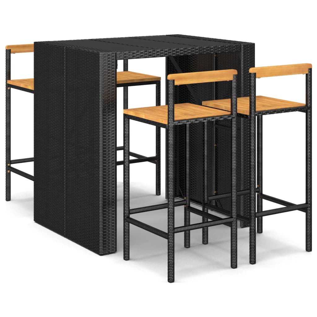 Garden Bar Set Black