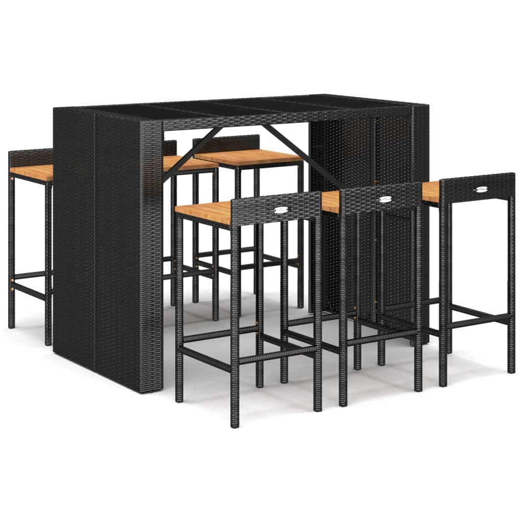 Garden Bar Set Black