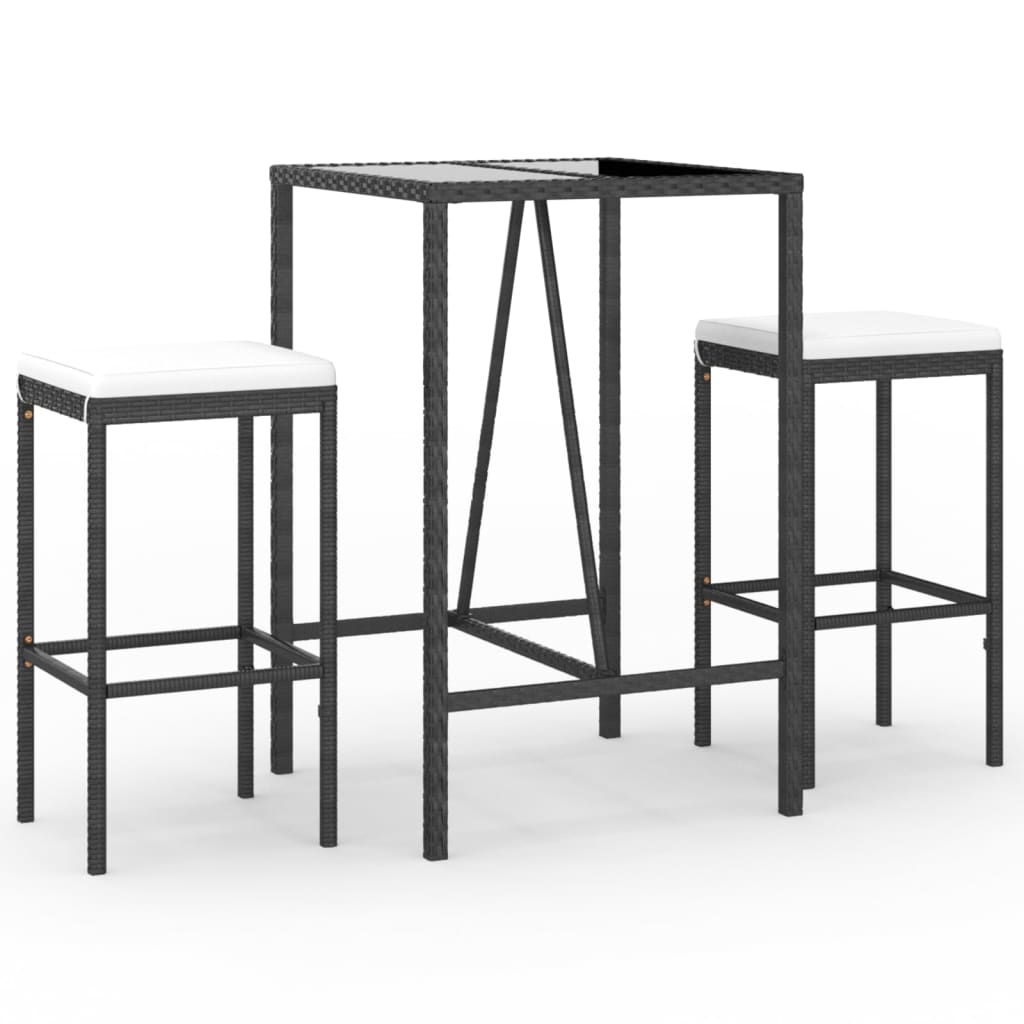 Garden Bar Set Black and Cream White