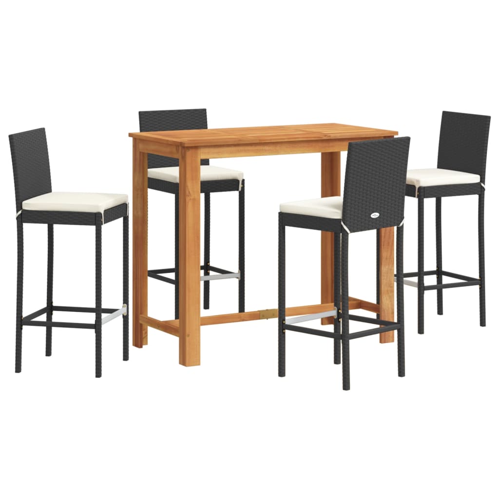 Garden Bar Set Black and Cream White