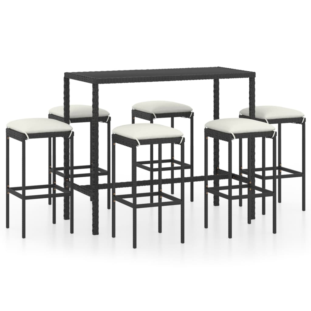 Garden Bar Set Black, Cream White