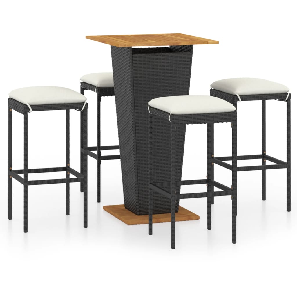Garden Bar Set Black, Cream white