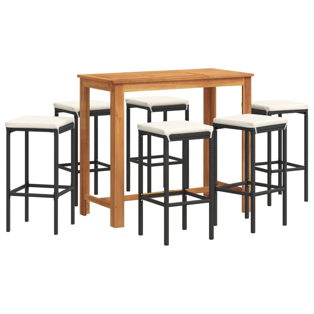 Garden Bar Set Black, Cream White
