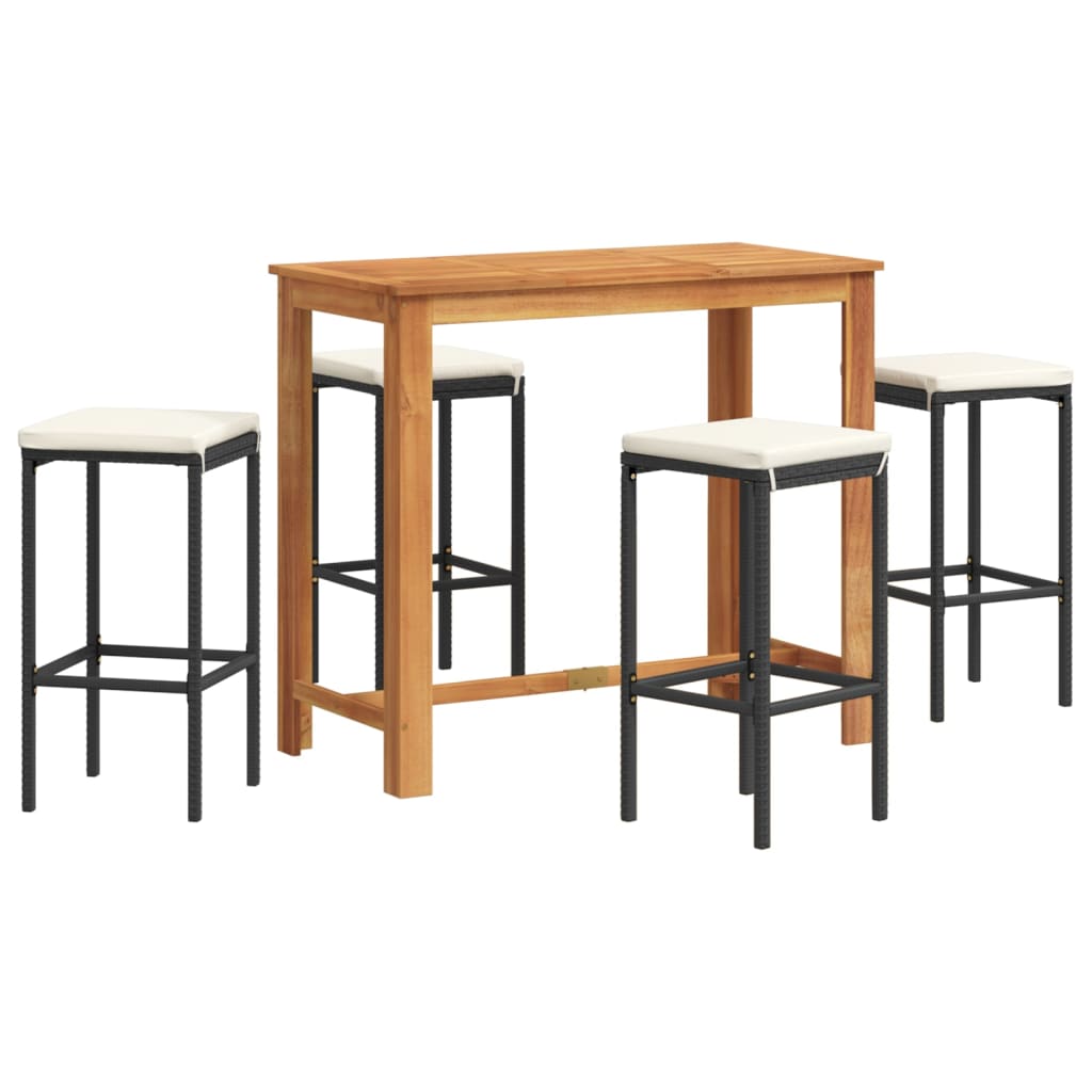 Garden Bar Set Black, Cream White