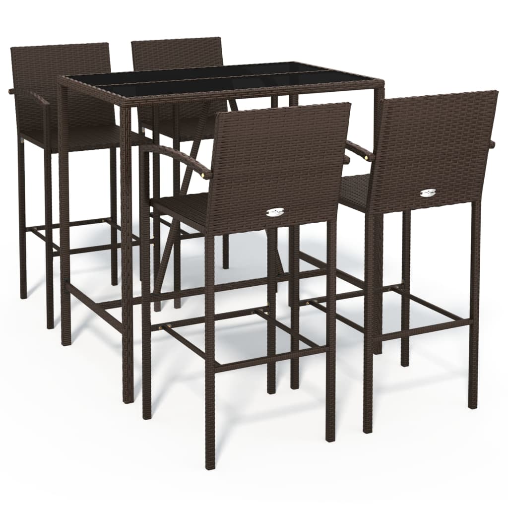 Garden Bar Set Brown, Black