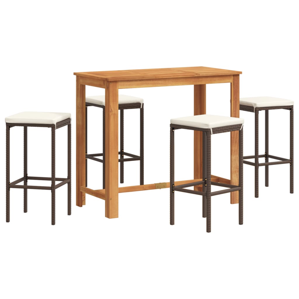 Garden Bar Set Brown, Cream White