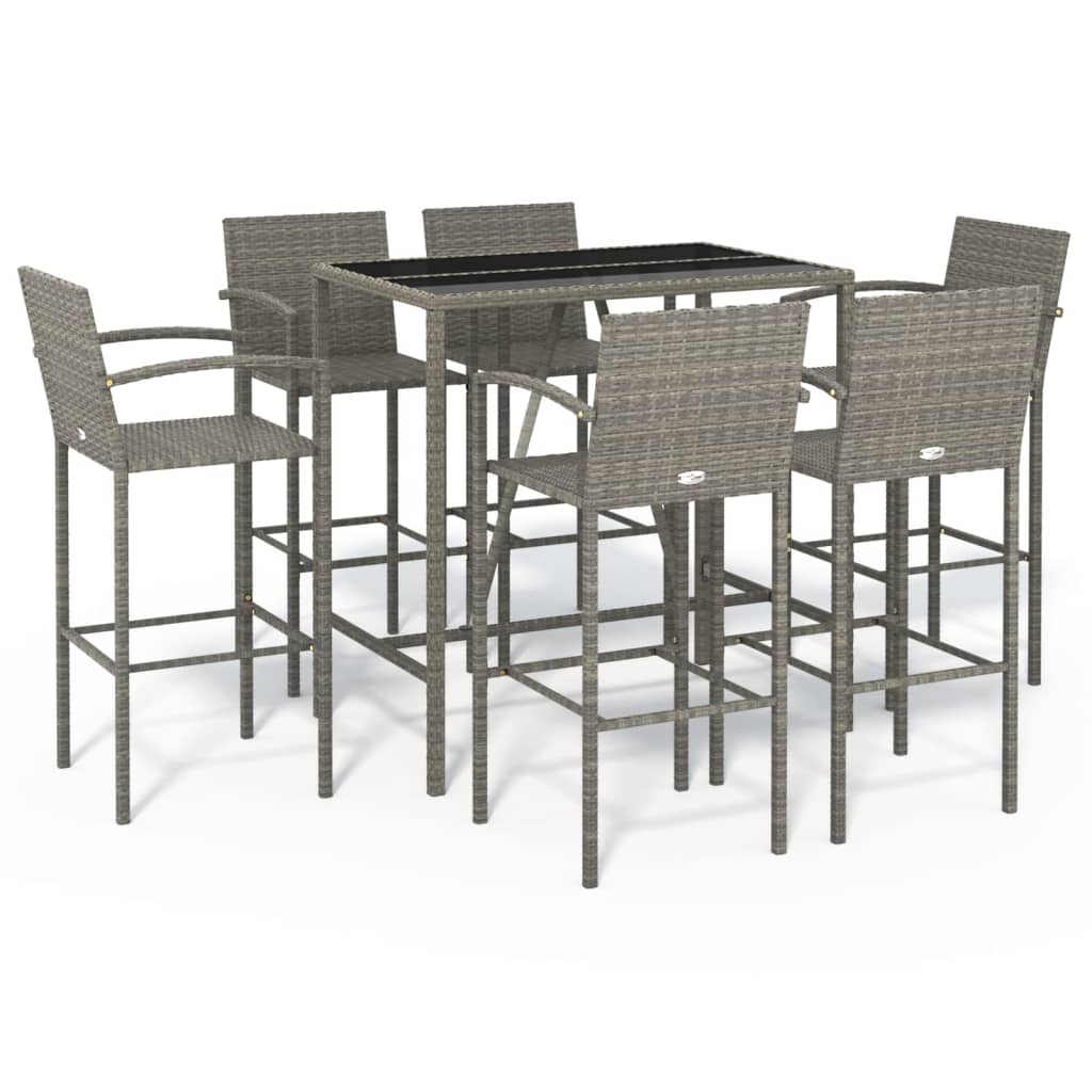 Garden Bar Set Grey, Black