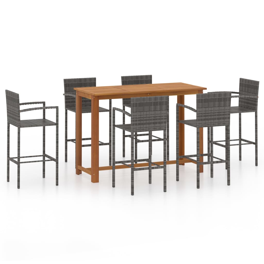 Garden Bar Set Grey, Wood