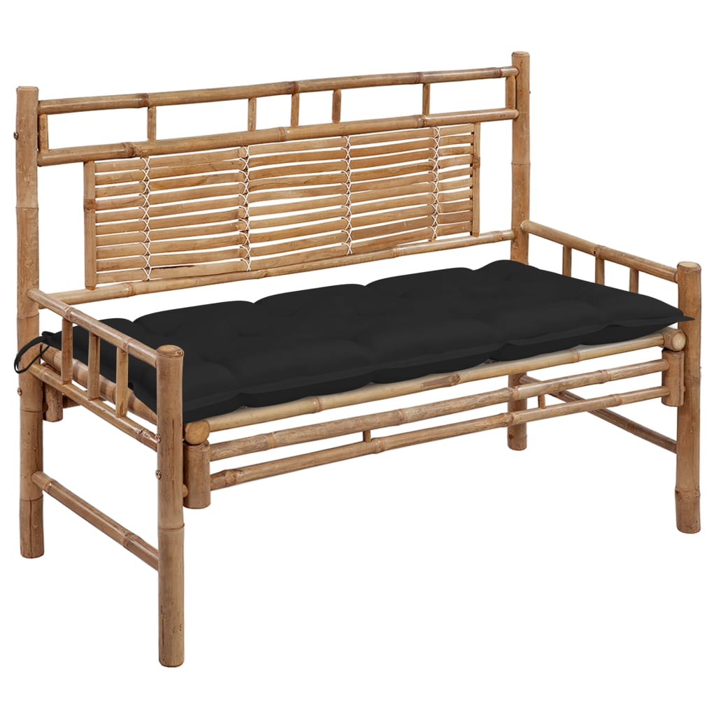 Garden Bench Bamboo 47.2 in Durable Bench Seat Rectangular