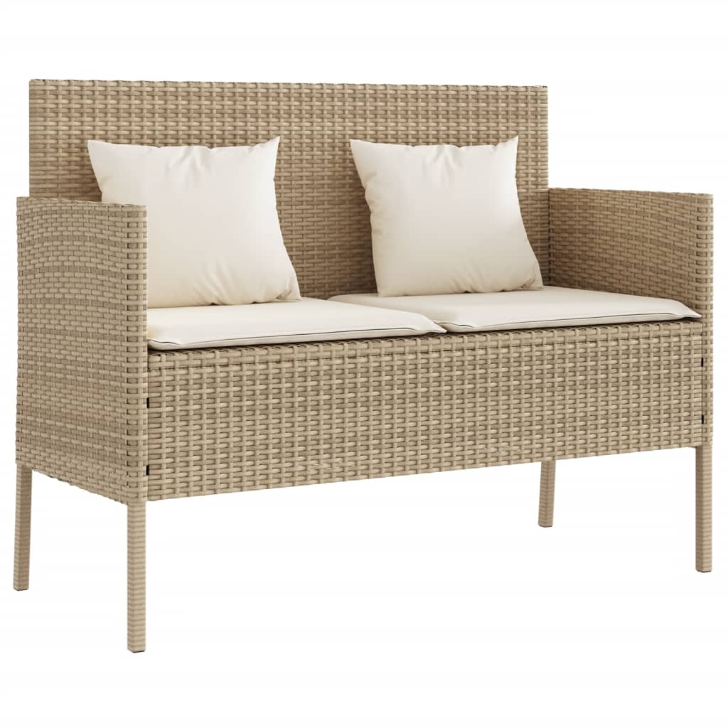 Garden Bench Beige PE Rattan 44.5 in wide Garden Bench