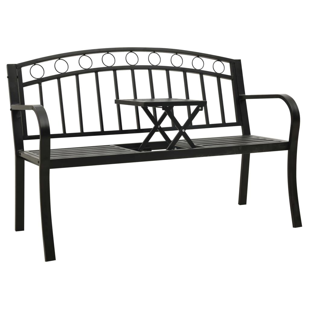 Garden Bench Black Powder-coated steel Medium Durable