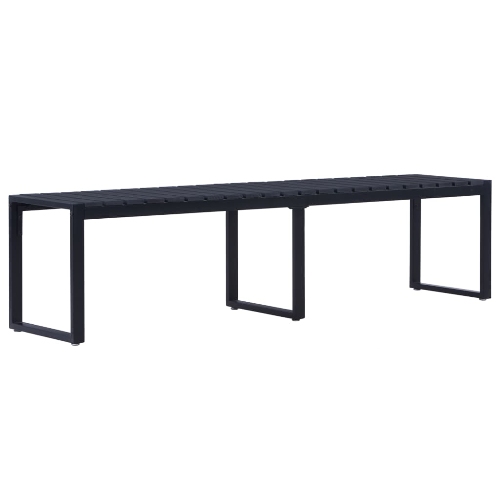 Garden Bench Black PS board 70.9 in wide Durable Garden Bench