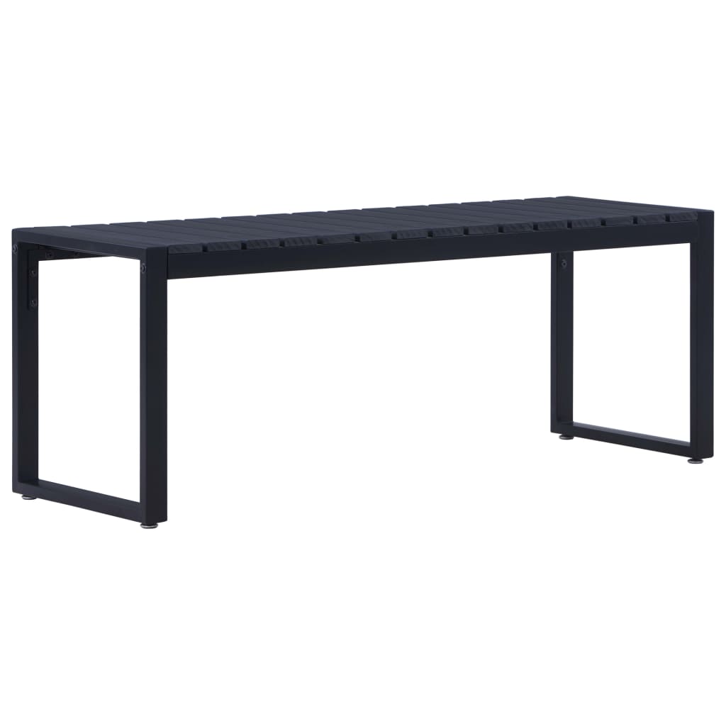 Garden Bench Black PS board, iron 47.4 in Built Tough