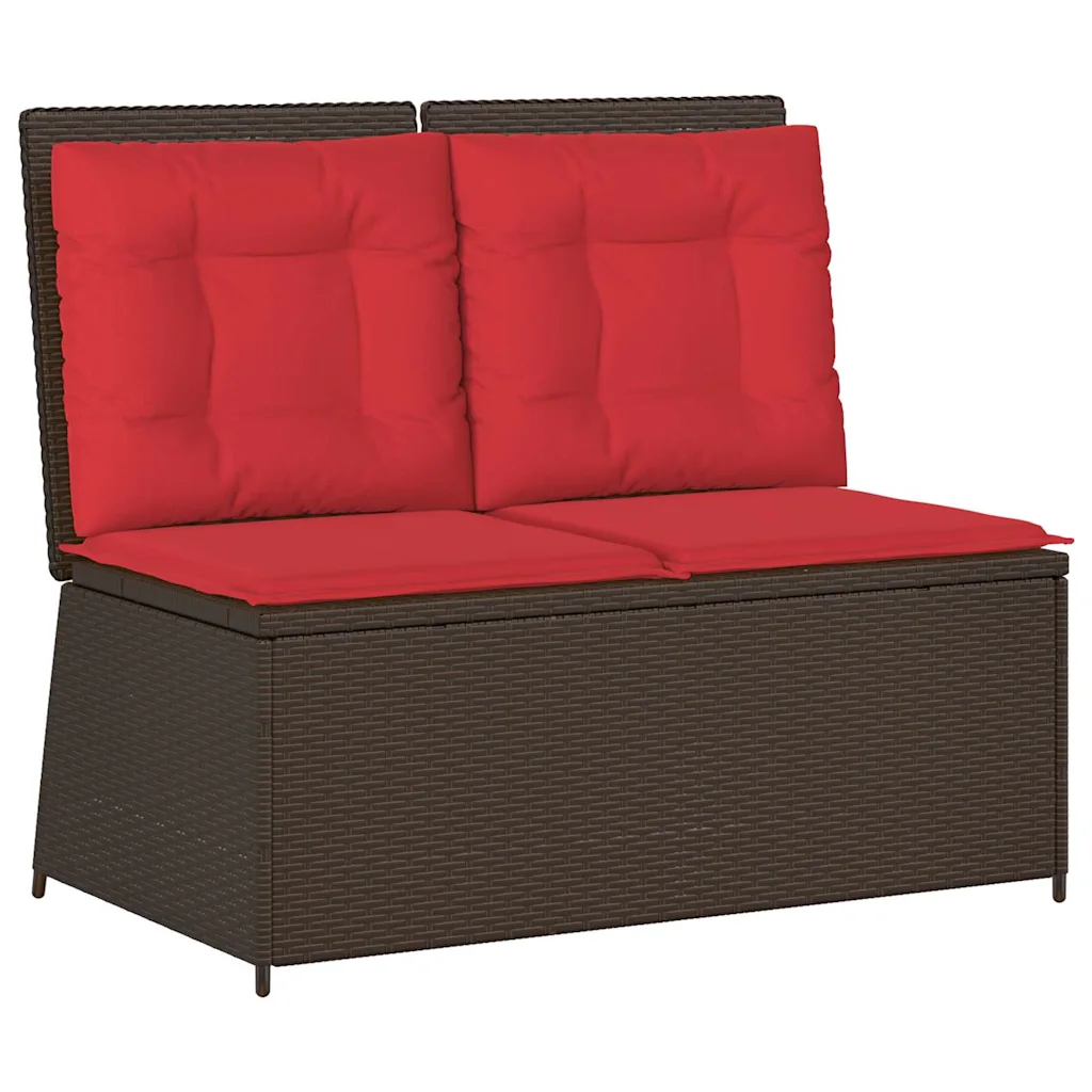 Garden Bench Brown Poly Rattan