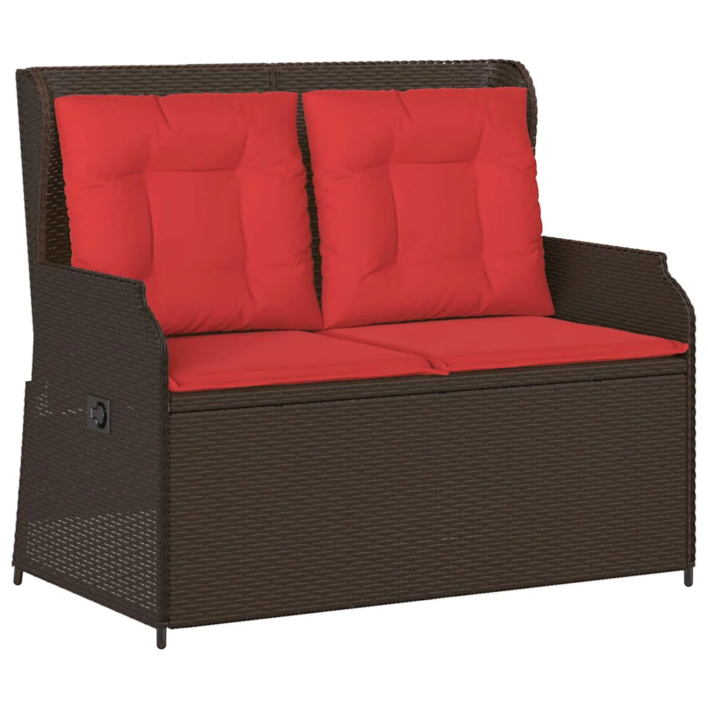 Garden Bench Brown Poly Rattan