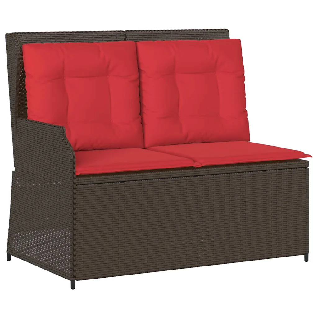 Garden Bench Brown Poly Rattan