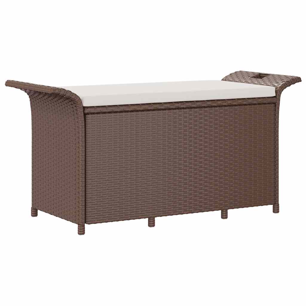 Garden Bench Brown Polyethylene Rattan 45.7 x 18.1 x 22.4 in
