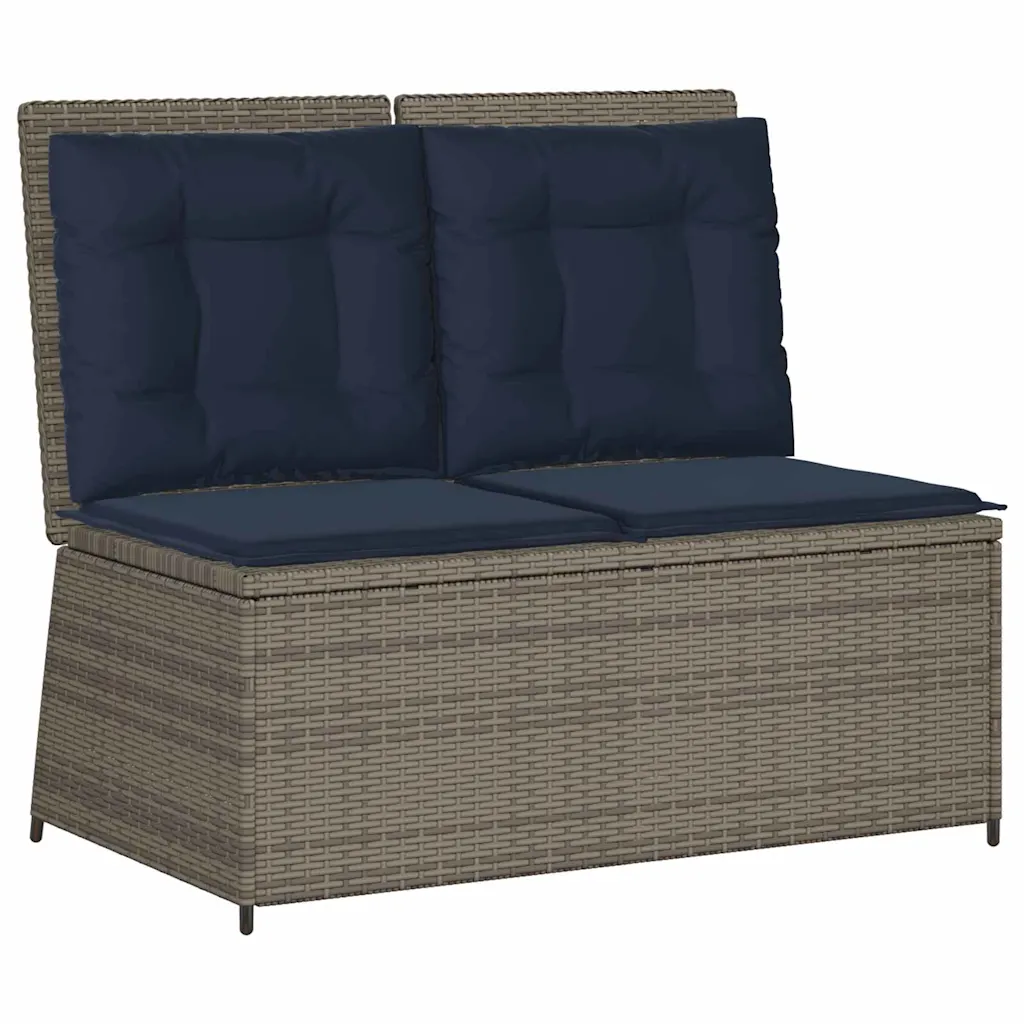 Garden Bench Grey Poly Rattan