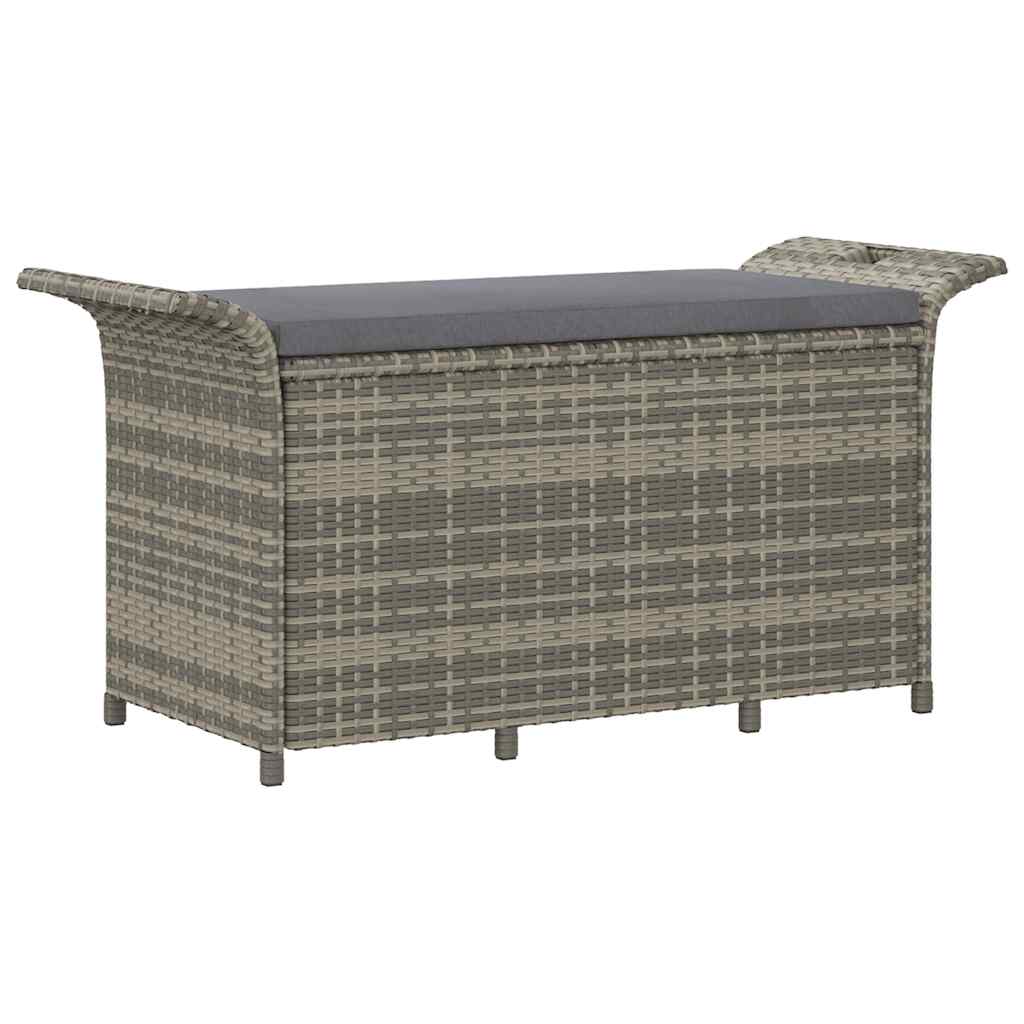 Garden Bench Grey Polyethylene Rattan Medium Garden Bench