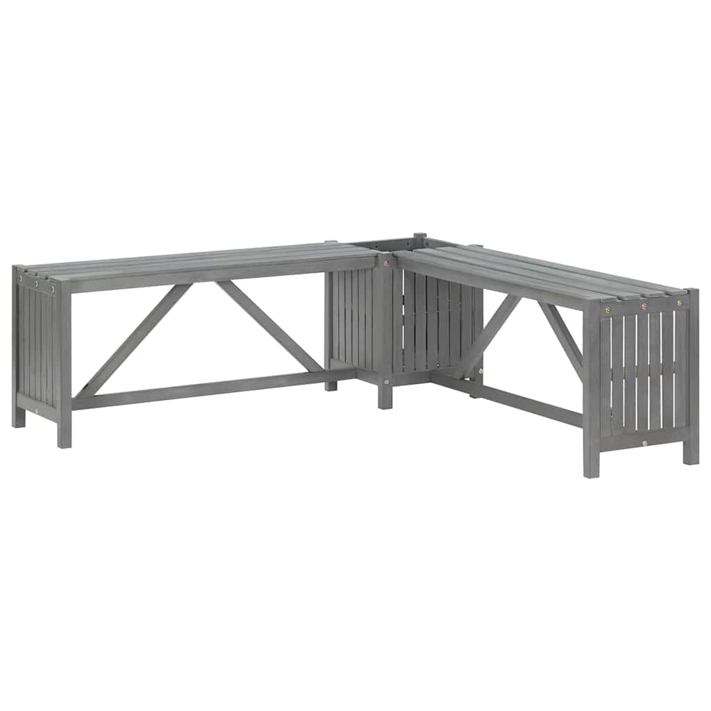 Garden Bench Grey Solid Acacia wood Medium Garden Bench Rustic