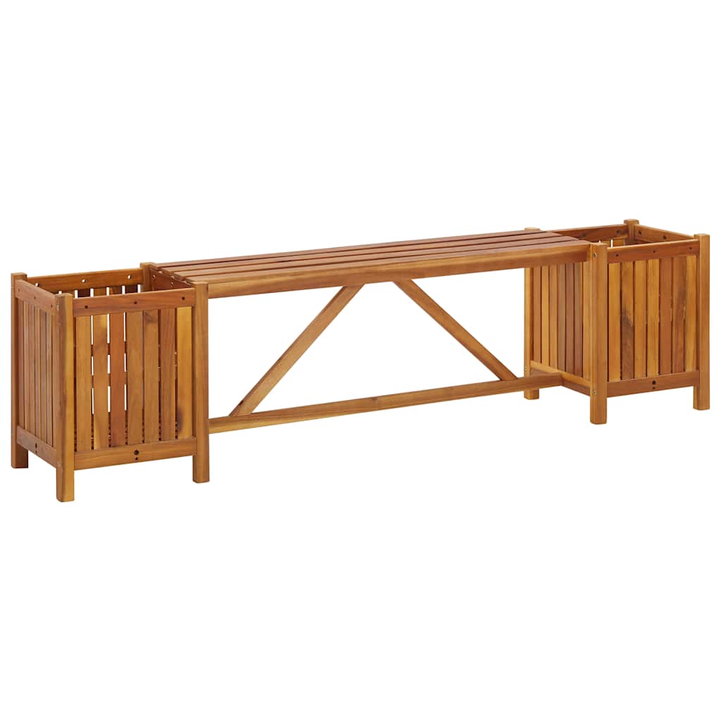 Garden Bench Light Brown Solid Acacia Wood