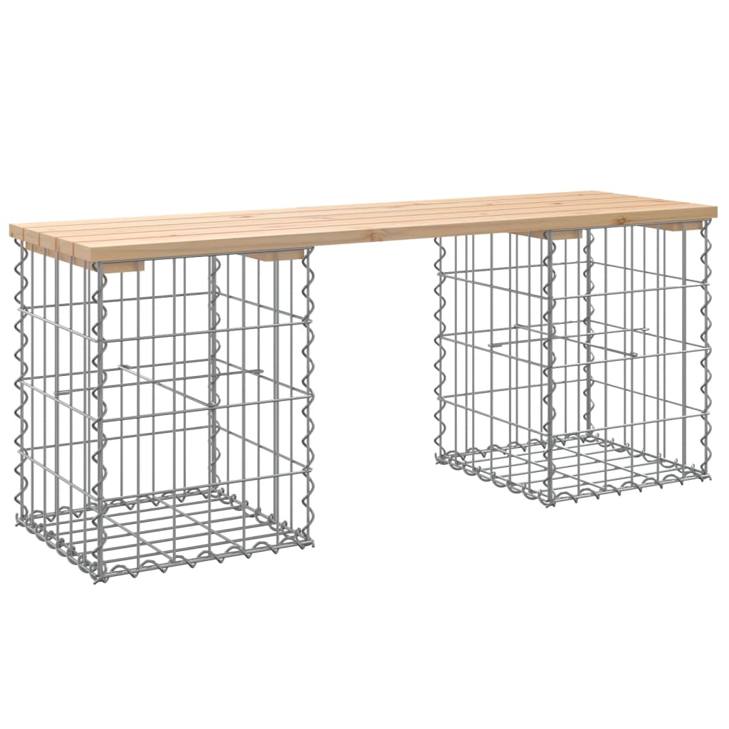 Garden Bench Natural Wood Solid Pine Wood, Galvanized Steel Compact