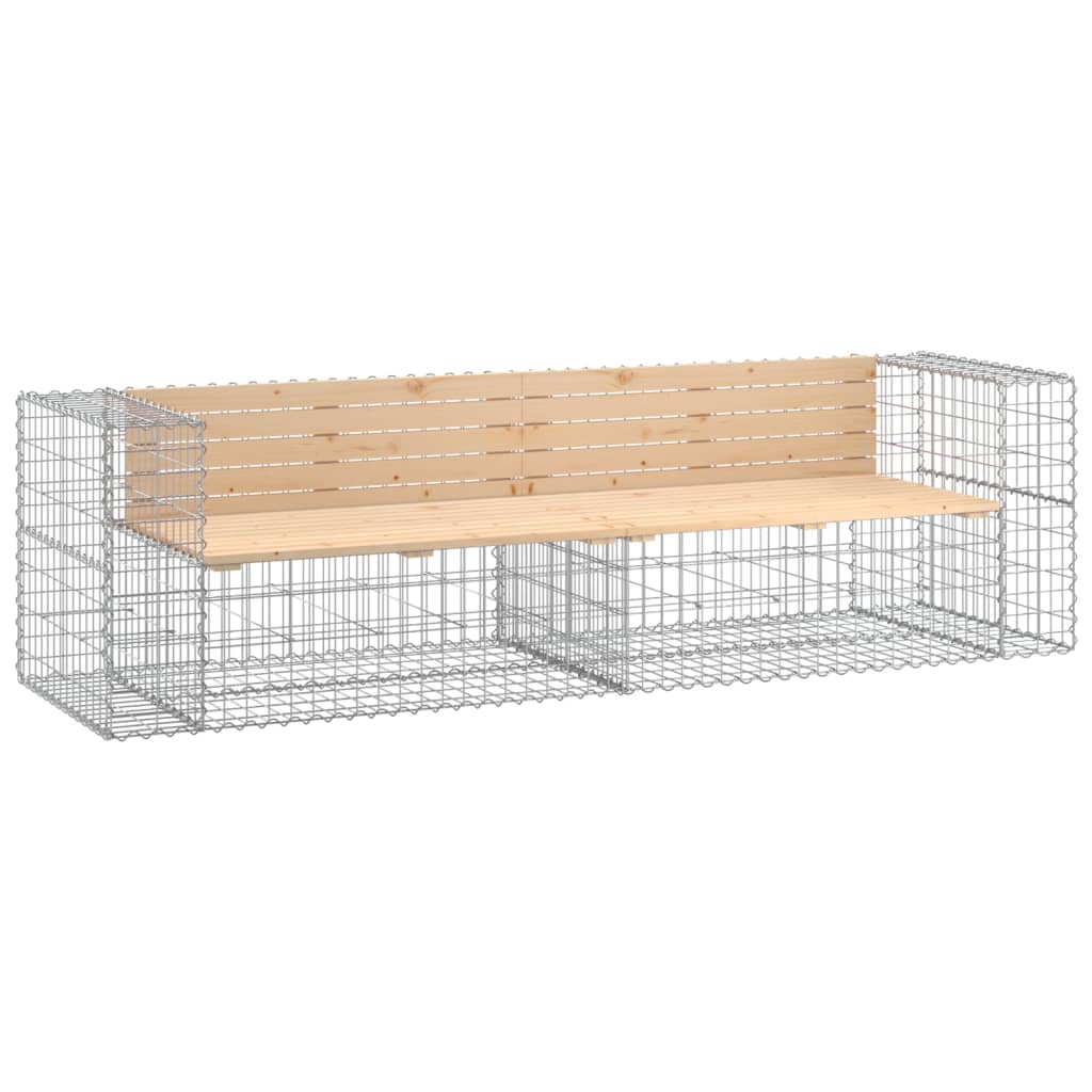 Garden Bench Natural Wood Solid Pine Wood, Galvanized Steel Large
