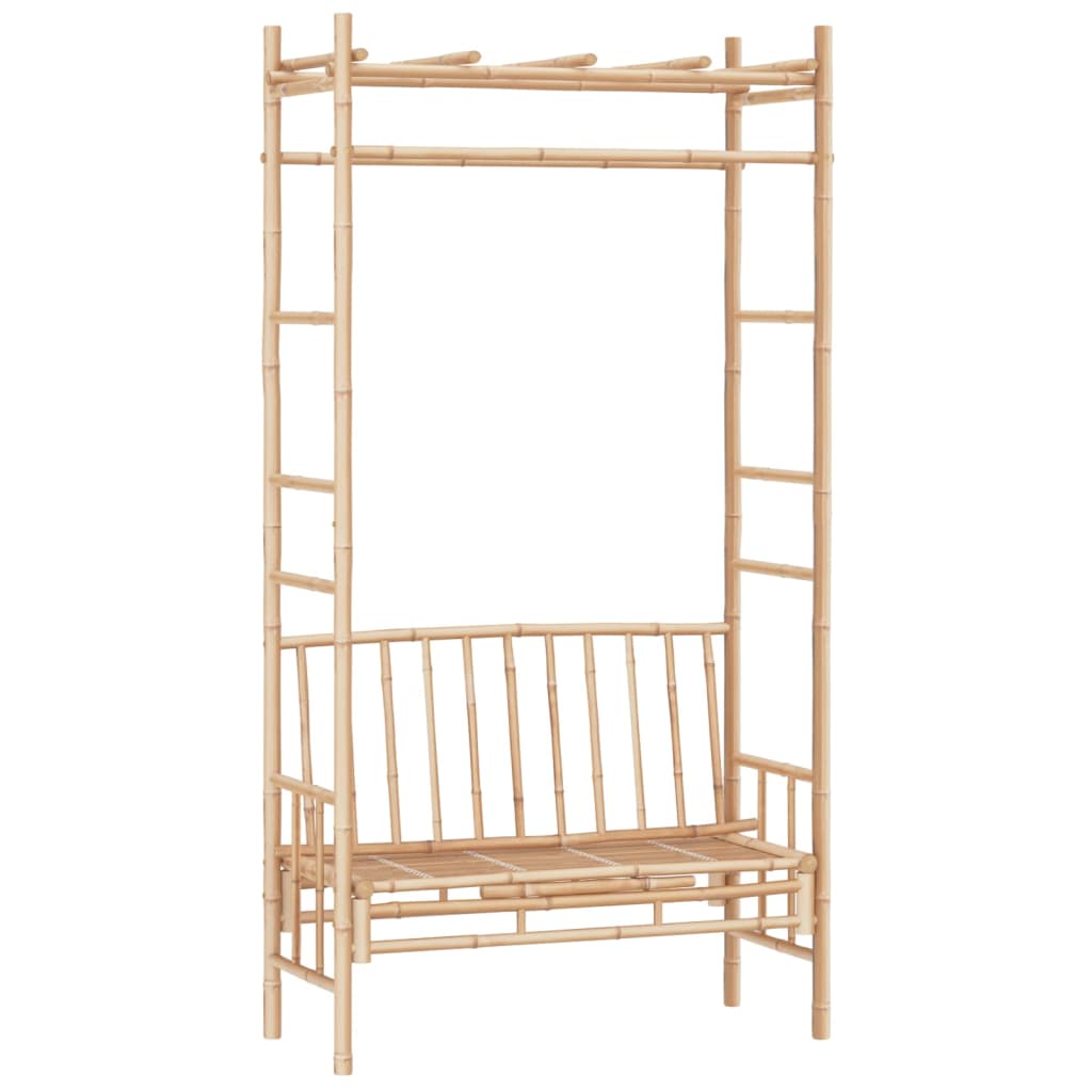 Garden Bench With Pergola natural bamboo Bamboo Medium