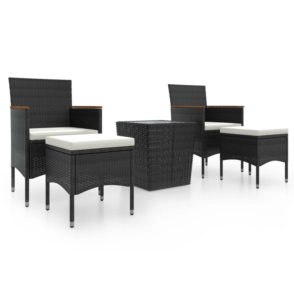 Garden Bistro Set Black, Cream